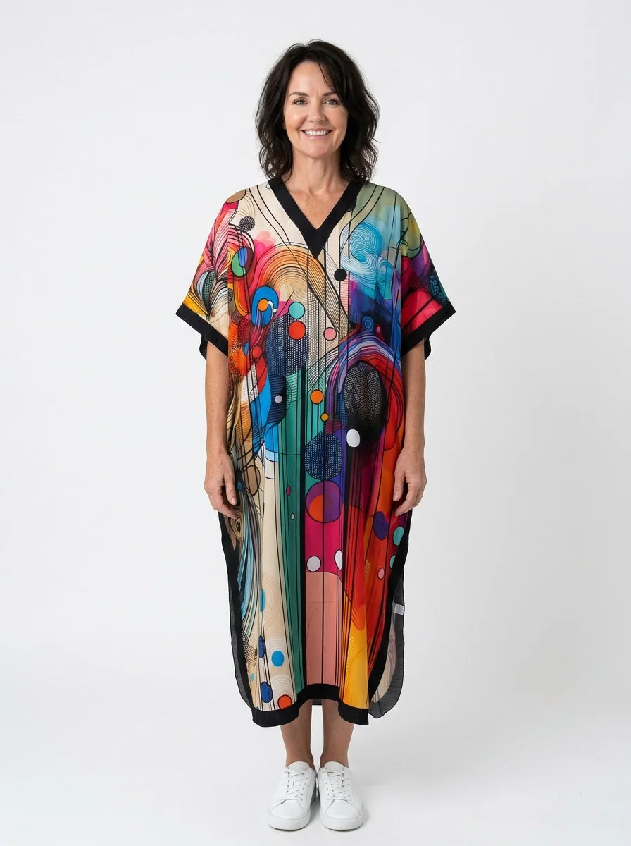 The Kandinsky - Abstract Circles Caftan