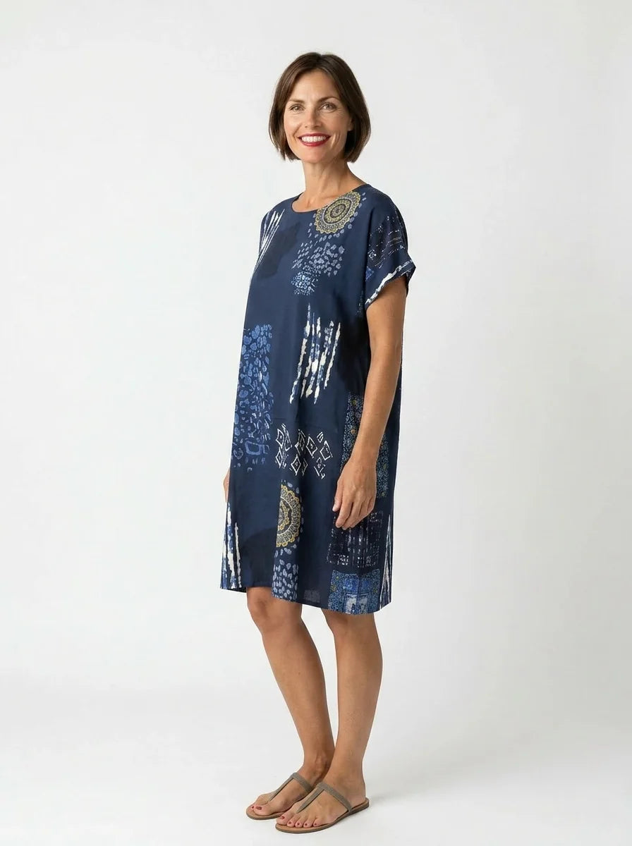 The Indigo - Mandala Patchwork Dress