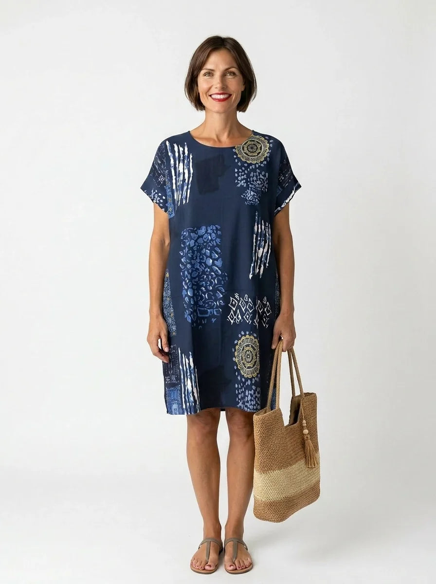 The Indigo - Mandala Patchwork Dress