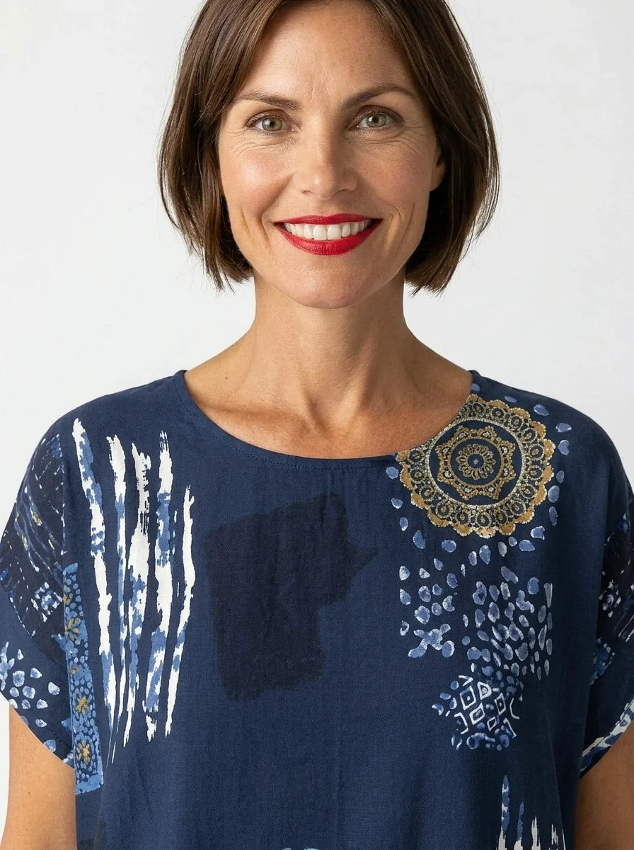 The Indigo - Mandala Patchwork Dress