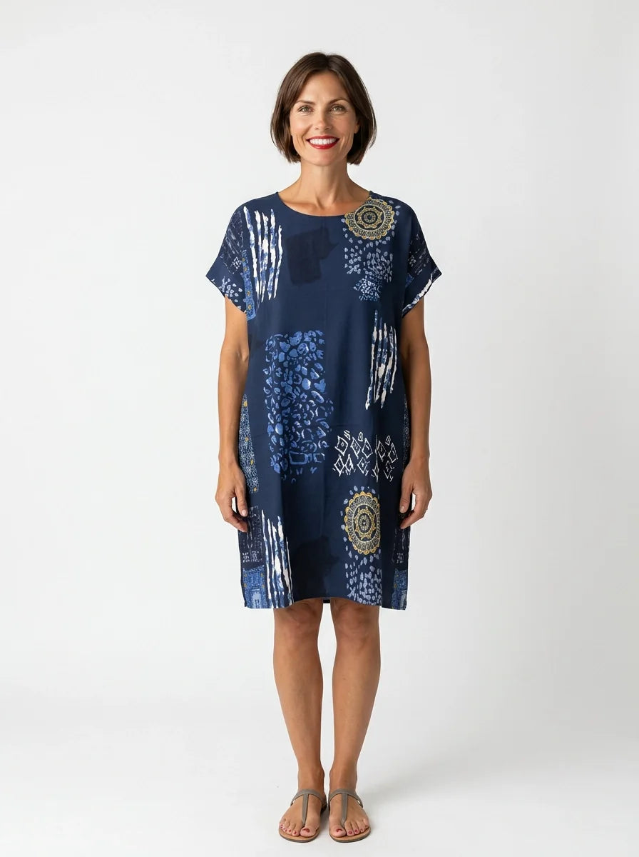 The Indigo - Mandala Patchwork Dress