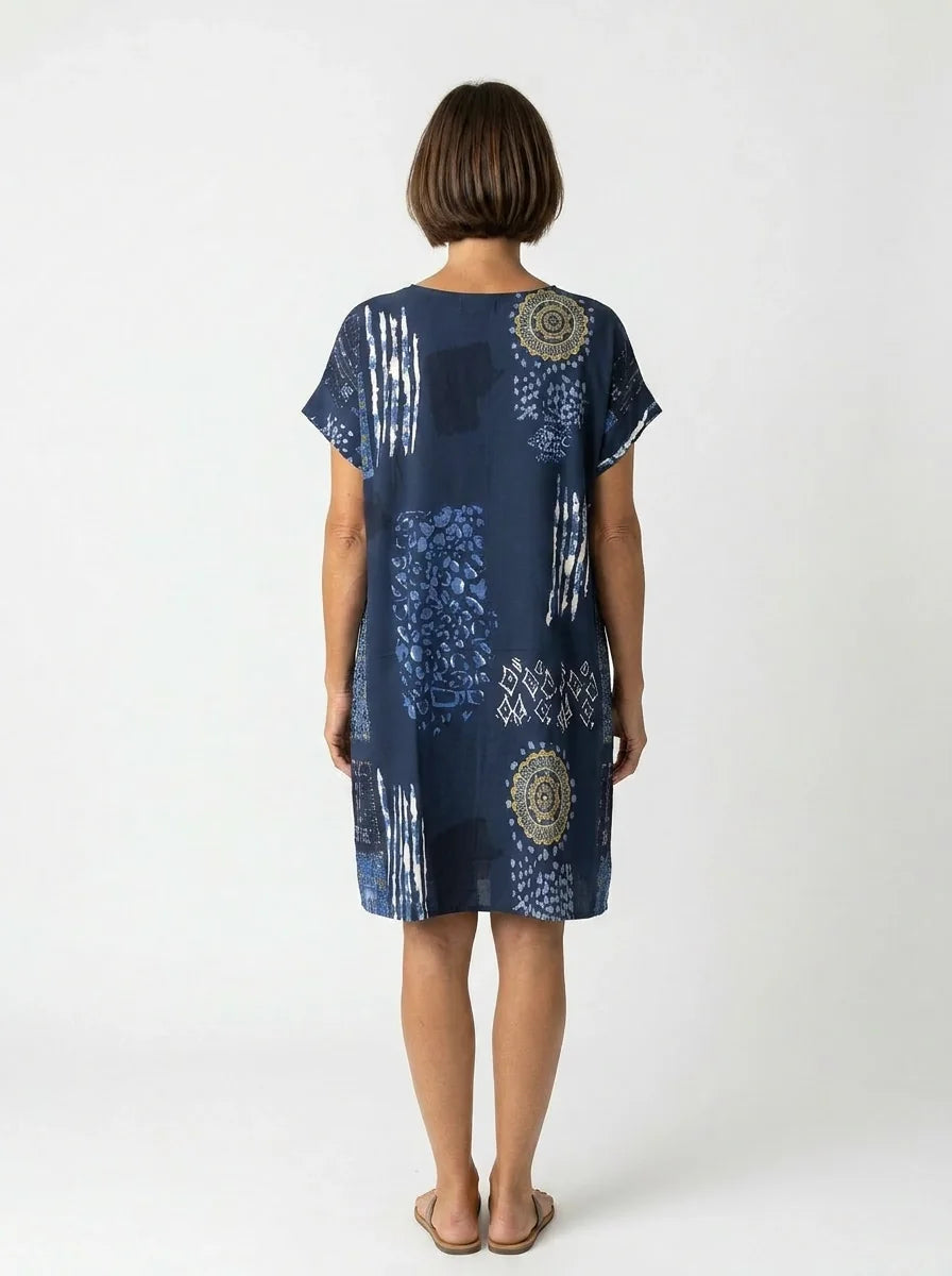 The Indigo - Mandala Patchwork Dress