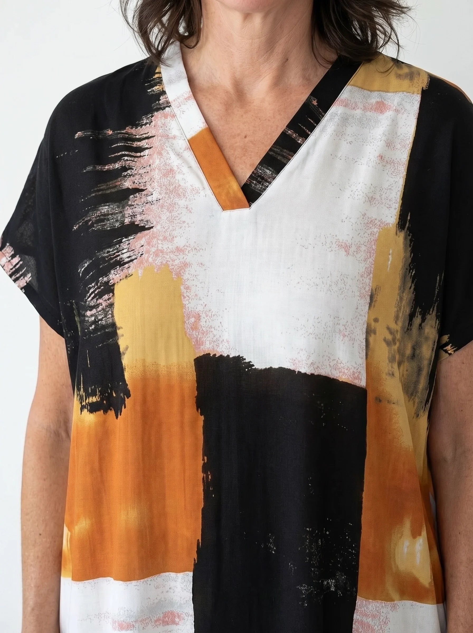 The Lennox - Black & Gold Abstract Caftan