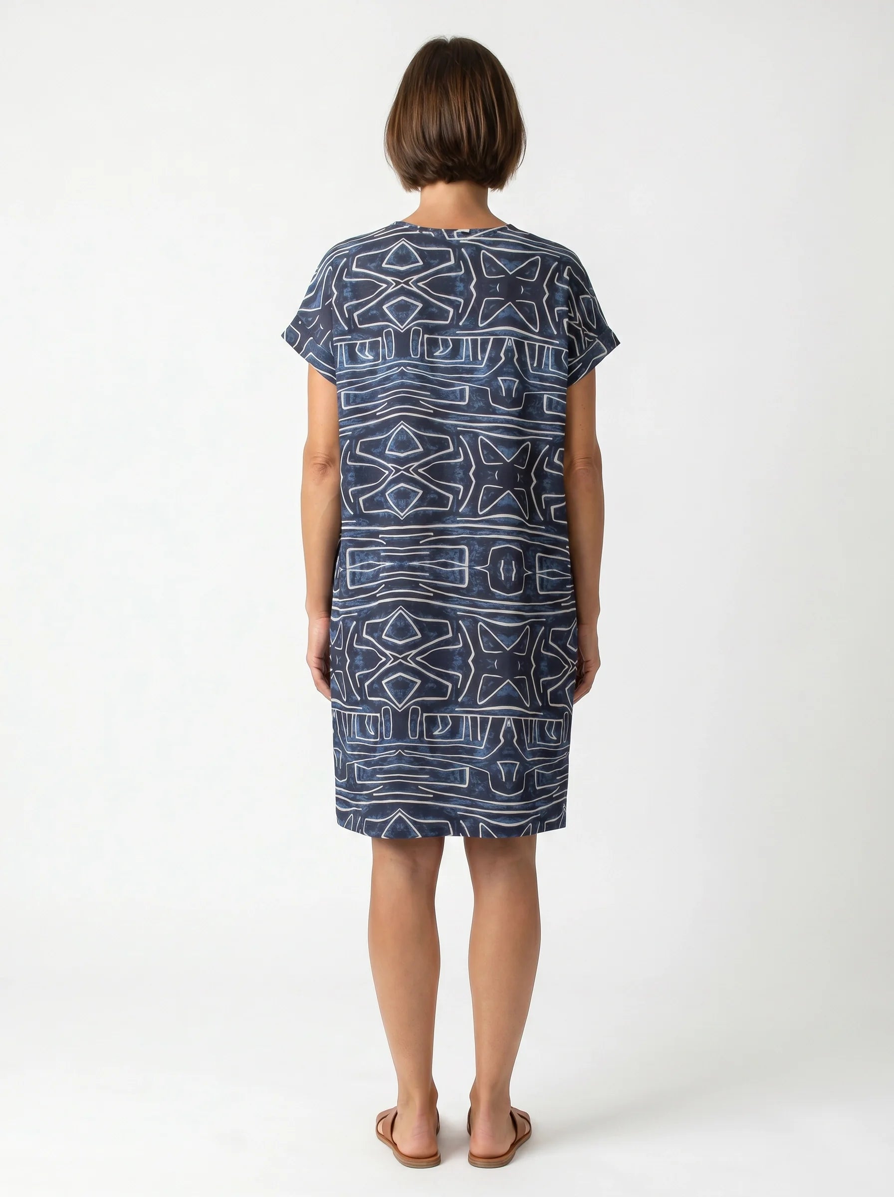 The Kuba - Navy Tribal Print Dress