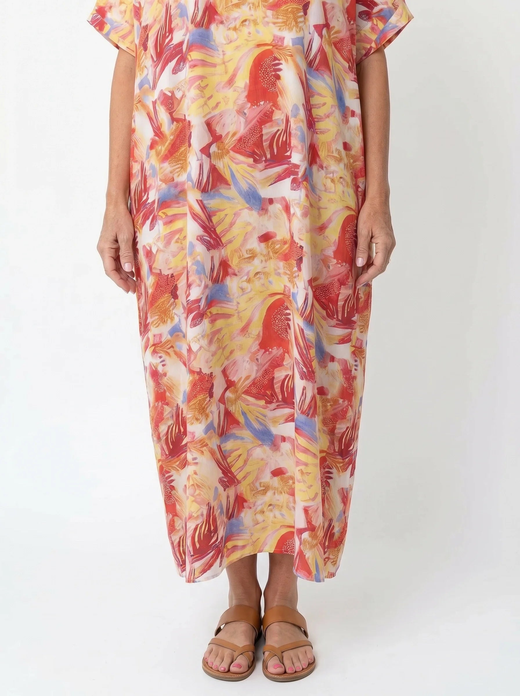 The Riviera - Tropical Brushstroke Caftan