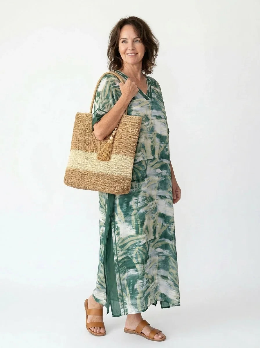 The Amazonas - Green Watercolor Caftan