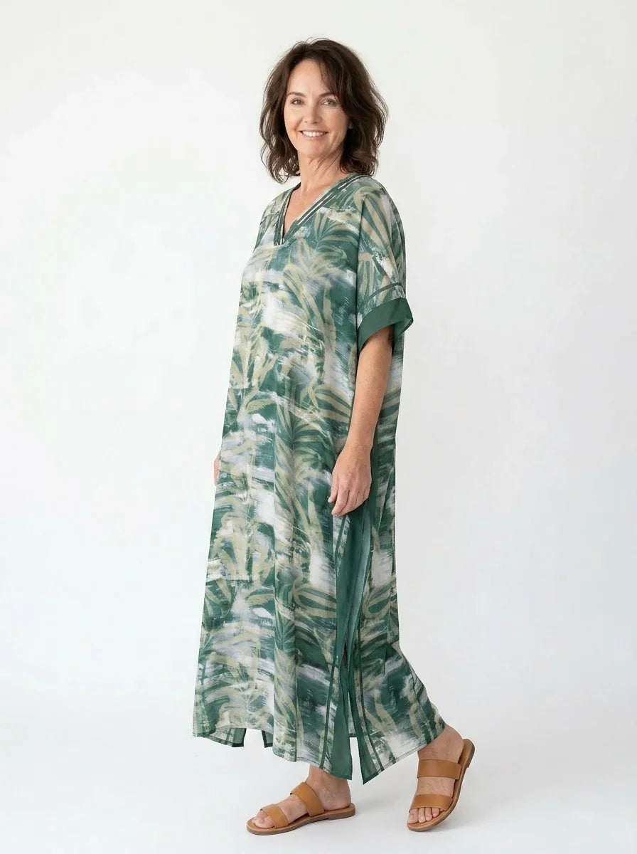 The Amazonas - Green Watercolor Caftan