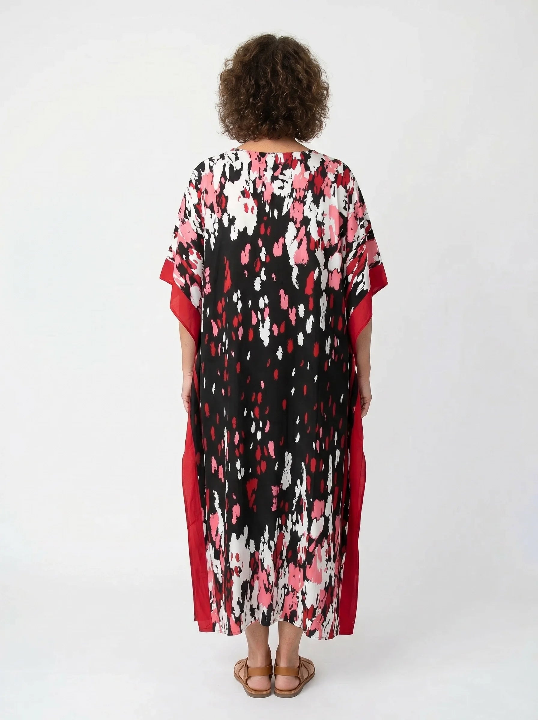 The Pantera - Black & Pink Abstract Caftan