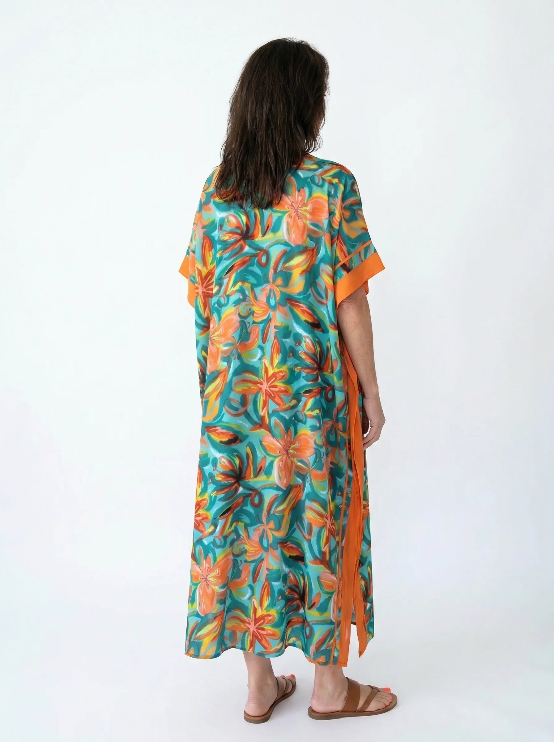 The Havana - Teal & Orange Tropical Caftan