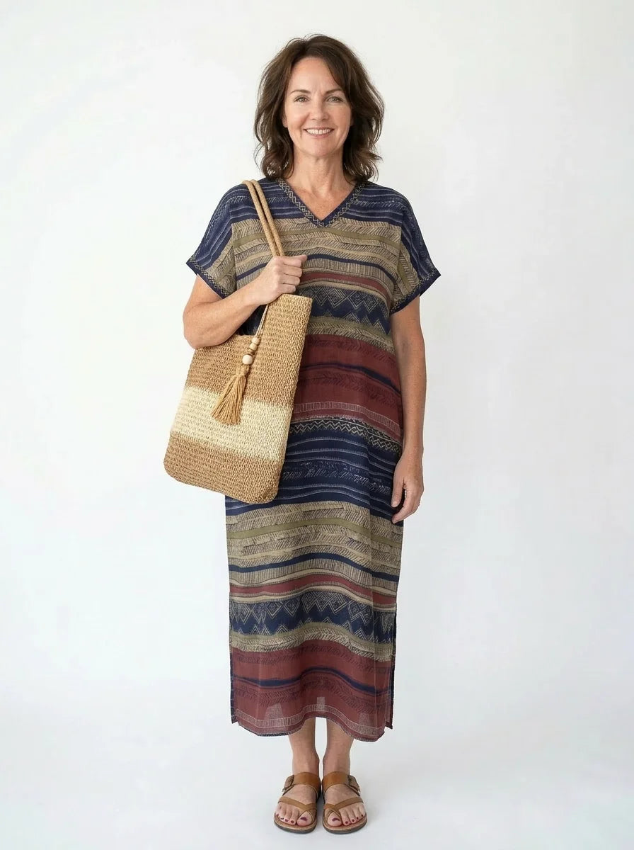 The Navajo - Tribal Stripe Caftan