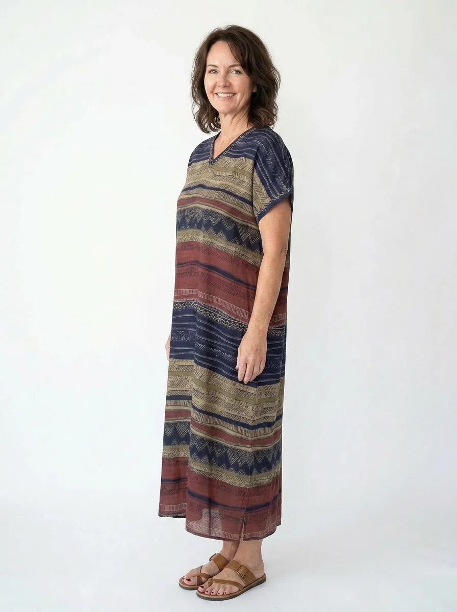 The Navajo - Tribal Stripe Caftan