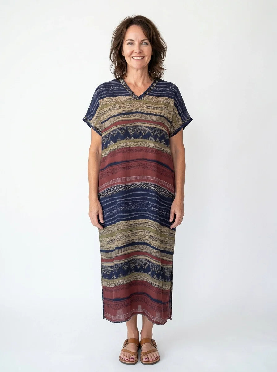 The Navajo - Tribal Stripe Caftan