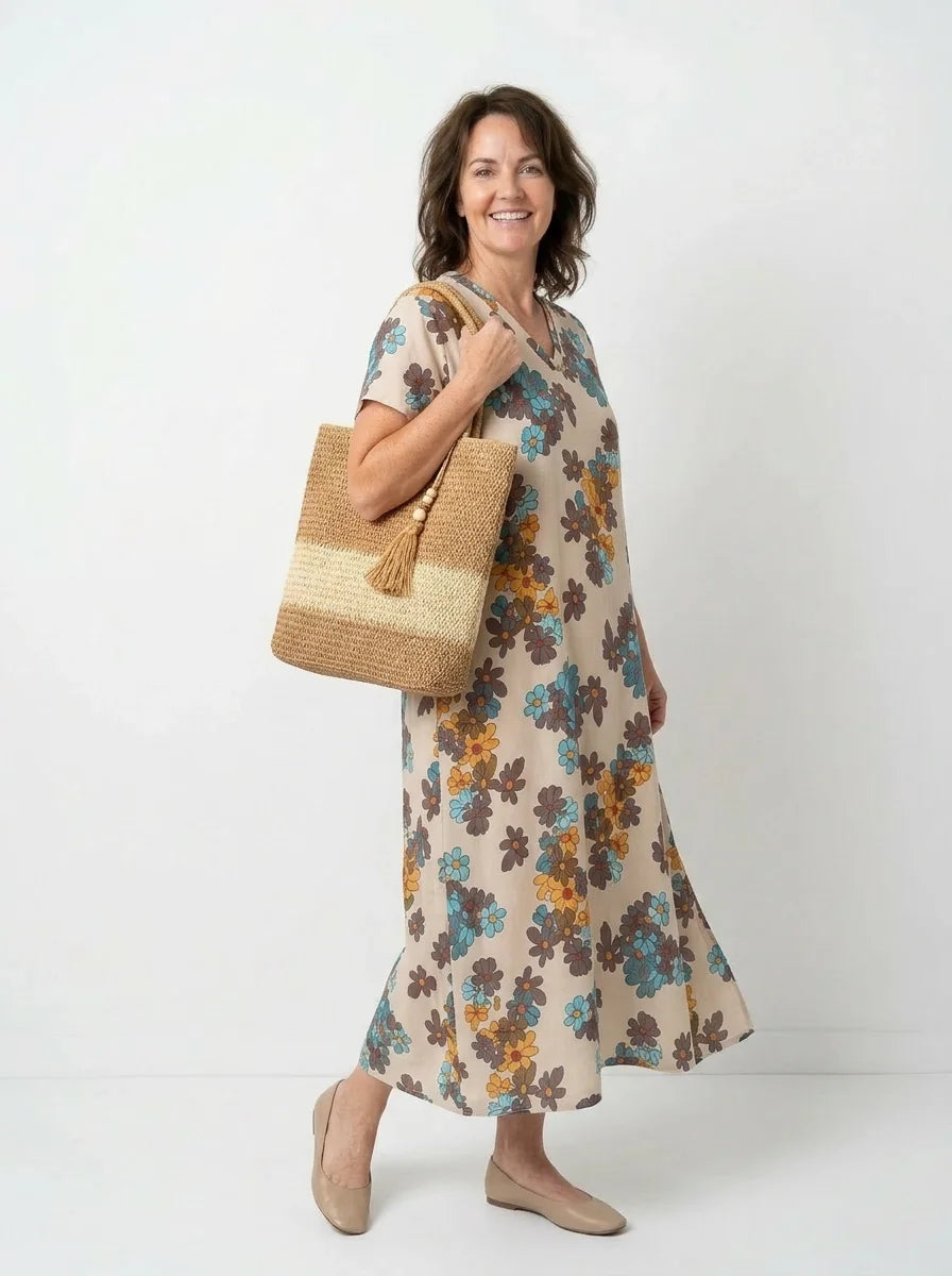 The Daisy - Retro Floral Caftan