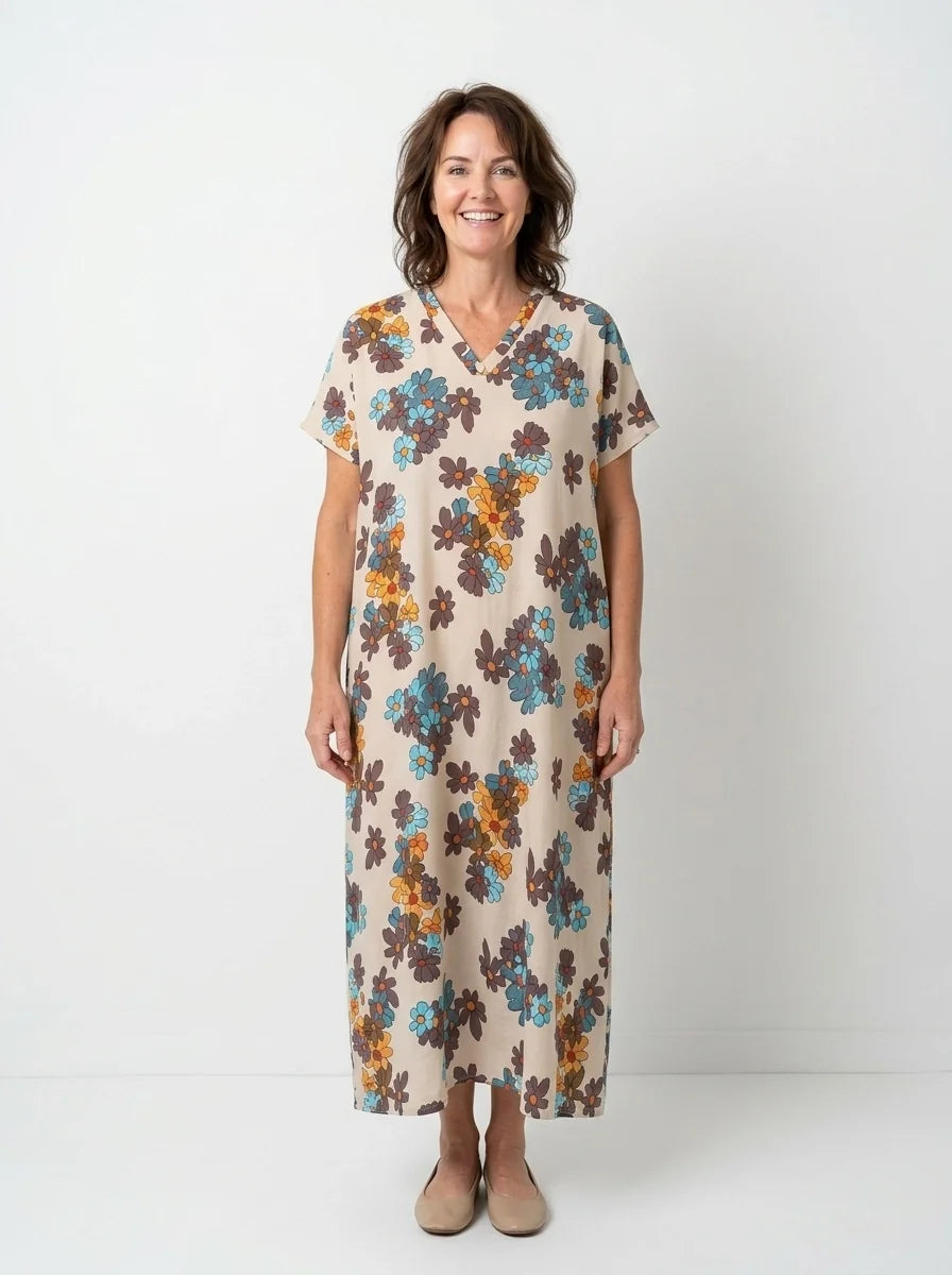 The Daisy - Retro Floral Caftan