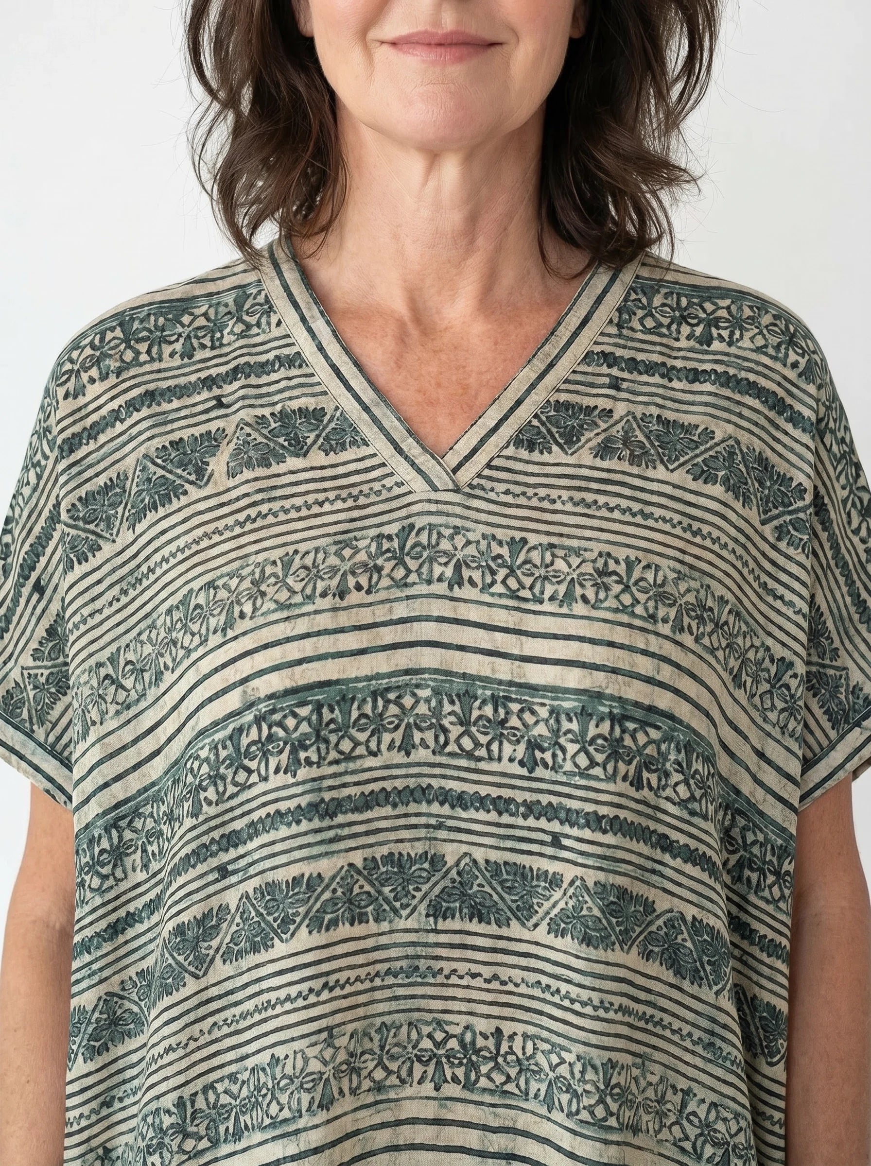 The Linen - Sage Ornamental Caftan