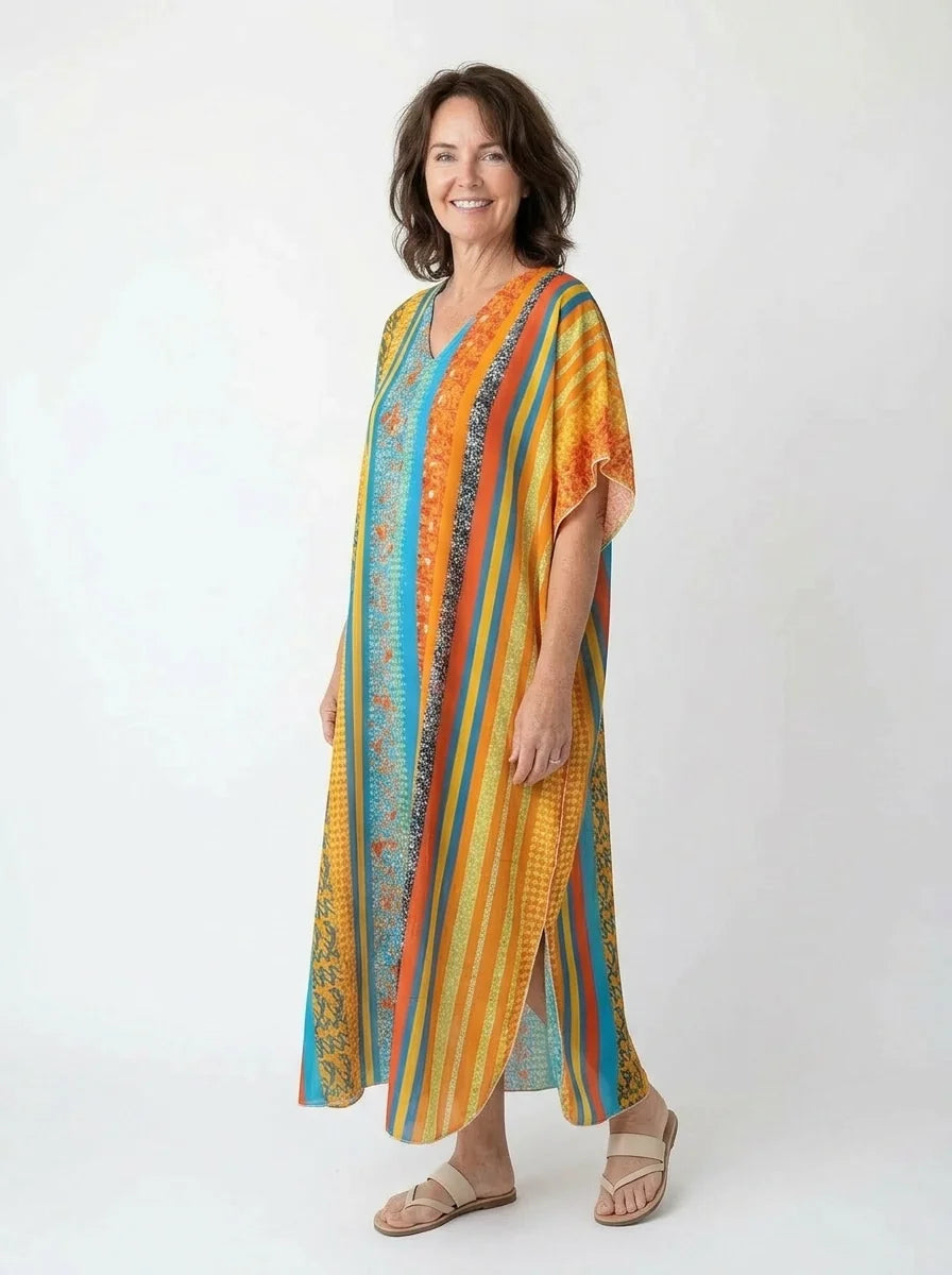The Saffron - Multistripe Folk Caftan