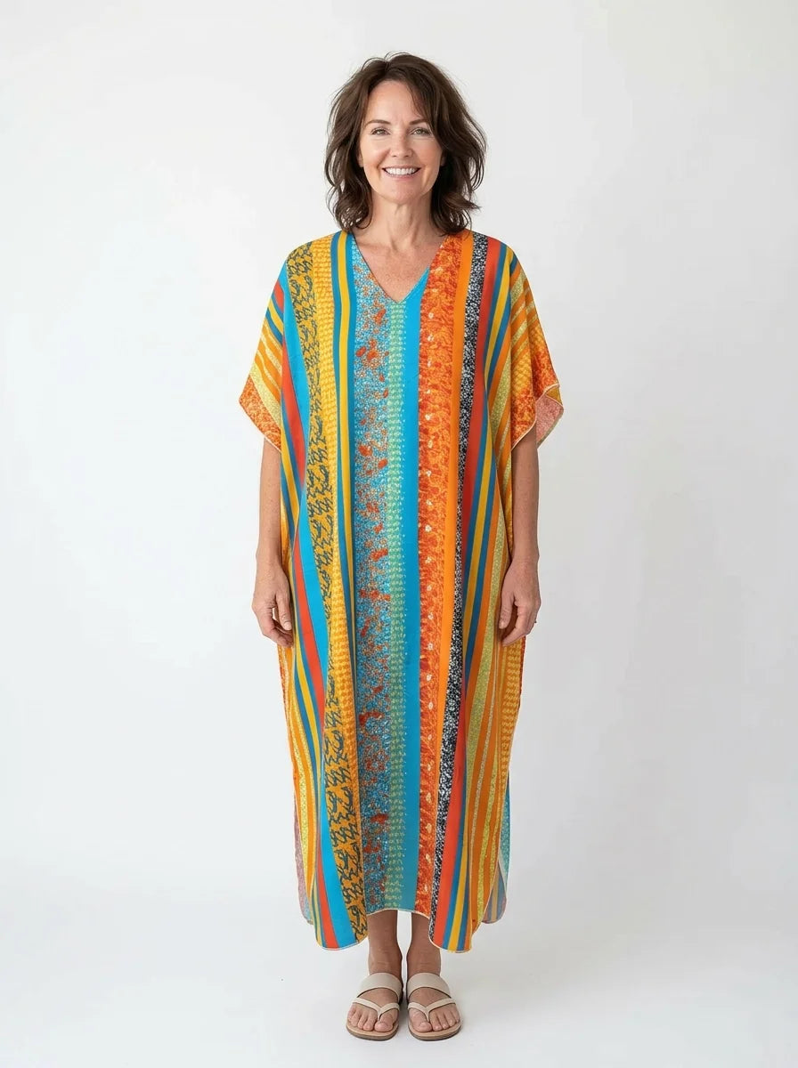 The Saffron - Multistripe Folk Caftan