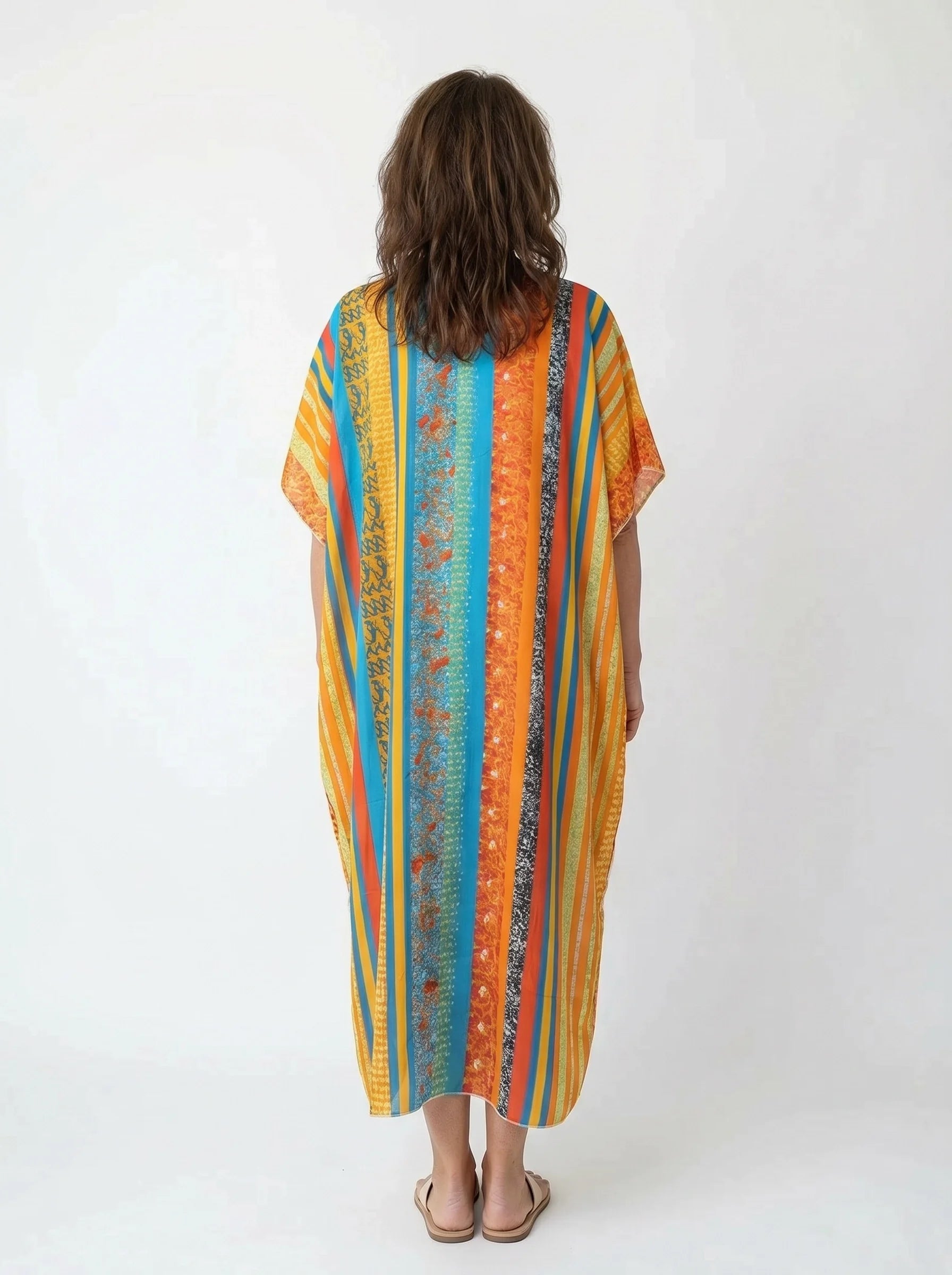 The Saffron - Multistripe Folk Caftan